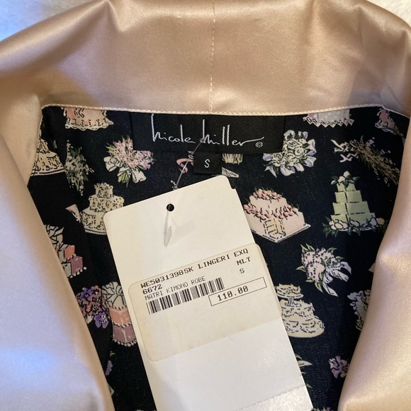 Nicole Miller Silk Bridal Robe, Small - Picture 3 of 5